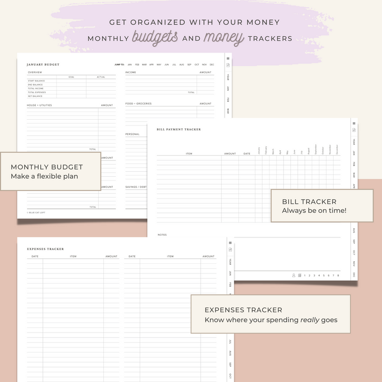 Undated digital planner - landscape - grid