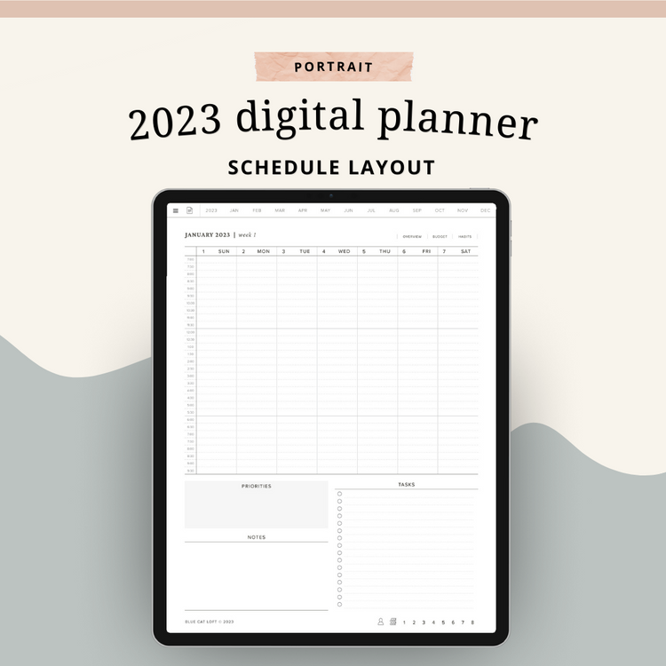 2023 Digital Planner - Portrait - Schedule