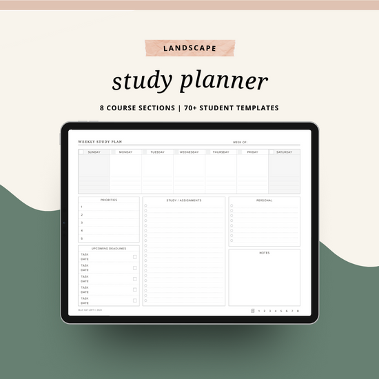 Digital Life Planner - Blue - Beautiful digital planner — Cozy Cottage 🍂