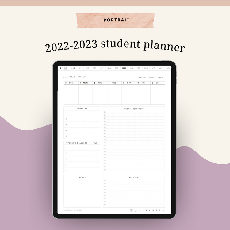 2022-2023 Digital Student Planner - Portrait