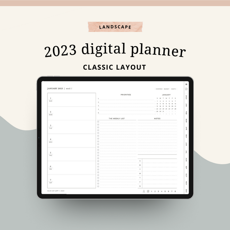 2023 Digital Planner - Landscape - Classic