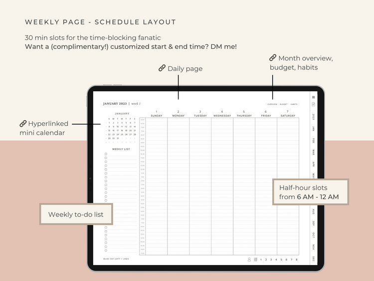 2023 Digital Planner - Landscape - Schedule