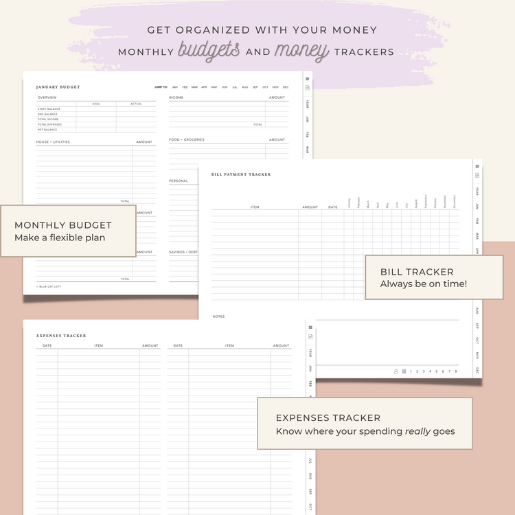 Undated digital planner - landscape - schedule