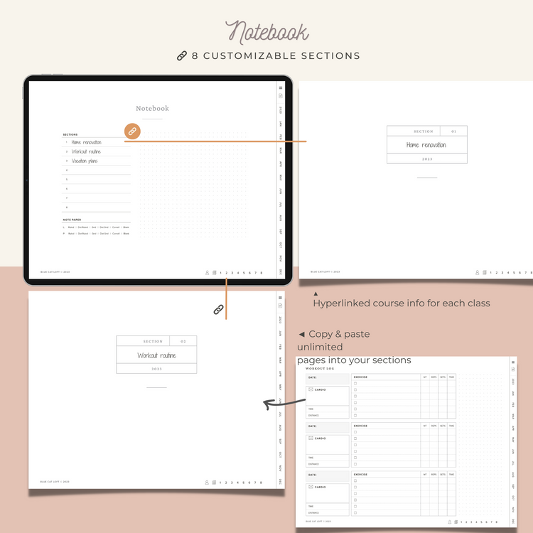 Undated Digital Planner - Landscape - Ruled