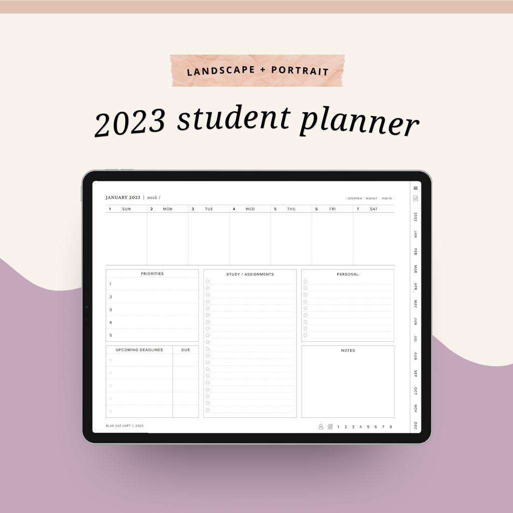 2023 Digital Student Planner Blue Cat Loft 2023 digital student planner blue cat loft